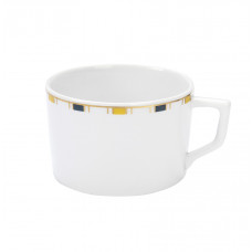  Чашка кофе, Stripes, кромка малая в синий, желтый и золотой, V 0,15 л 