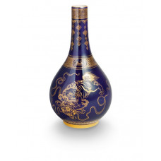  Китайская бутылка для воды ФЛ-собаки на синем фоне кобальта, Лимитированные шедевры, H 24,5 см 