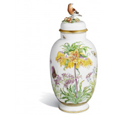  Крышка вазы, цветочные росписи по Мериан, H 43 см 