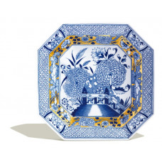  Чашка, восьмиугольный хризантемы узор, синий кобальт и золото, Лимитированная шедевры, H 28,5 см 