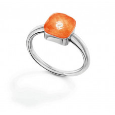  Кольцо My little Mystery Diamond с tangerine оранжевый фарфора и горного хрусталя 