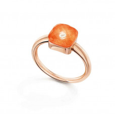  Кольцо My little Mystery Diamond с оранжевого tangerine фарфора и горного хрусталя 