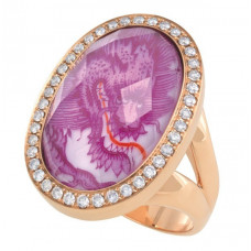  Кольцо пурпур Mystery дракон с аметистом 