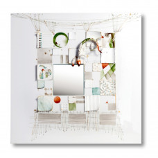  Панно, ковры в grün (с пластически Ящерица), зеркало, 45 x 45 см 