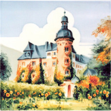  Панно, замки и Schlöбочки на Рейне - замок Namedy, 20 х 20 см 