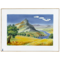  Панно, пейзаж с пшеничное поле (летом), 26 x 35 см 