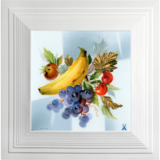  Панно, банан, мушмула, вино и Goldbl—листья, 34 x 34 см 