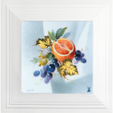  Панно, апельсины, темное вино, крыжовник и Goldbl—листья, 26 x 26 см 