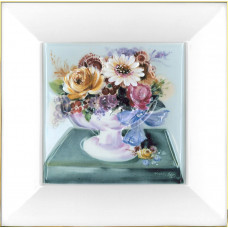  Панно, чашка на столе с цветами, 14,5 х 14,5 см 