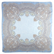  Ткань 100% шелк, Пейсли pastello, azzurro, 90x90 см 