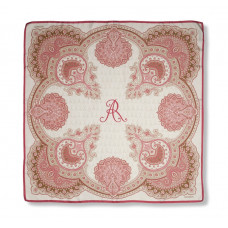  Ткань в 100% Шелковый классический Пейсли дизайн, современные цвета природы и розовый/бежевый, 90x90 см 