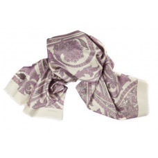  Шарф платок 100% шелк, Пейсли шарф, экрю/розовый, 180 см х 68 см 