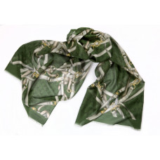  Шарф ткань 75% хлопок/25% шелк, Horse tack, verde, 180 x 68 см 