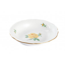 Sch&uuml;ssel, Rose mitte, gelb, Goldrand, &oslash; 35 cm