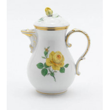 Mokkakanne, Rose mitte, gelb, Goldrand, V 0,45 l