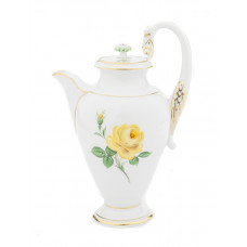 Kaffeekanne, Rose mitte, gelb, Goldrand, 0,6 l