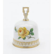 Tischglocke, Rose mitte, gelb, Goldrand, 10 cm