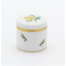 Dose, Rose mitte, gelb, Goldrand, ø 6 cm