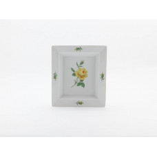 Vide-poche groß, Rose mitte, gelb, Goldrand, 21 x 18,5 cm