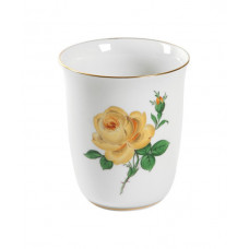 Becher, Rose mitte, gelb, Goldrand, 0,2 l