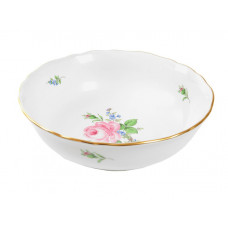 Sch&uuml;ssel, rund, Rose und Vergi&szlig;meinnicht, mitte, bunt, Goldrand, &oslash; 22,5 cm