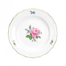 Teller, Rose und Vergißmeinnicht, mitte, bunt, Goldrand, ø 16 cm