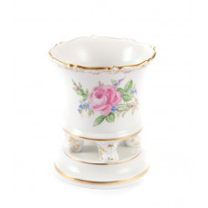 Vase, Rose und Vergißmeinnicht, mitte, bunt, Goldrand, H 8,5 cm