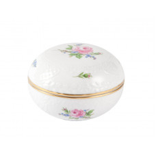 Dose, Rose und Vergißmeinnicht, mitte, bunt, Goldrand, ø 12,5 cm