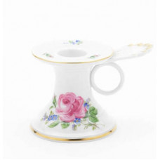 Leuchter, Rose und Vergißmeinnicht, mitte, bunt, Goldrand, H 7 cm