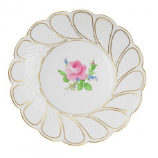 Schale, Rose und Vergißmeinnicht, mitte, bunt, Goldrand, ø 23 cm