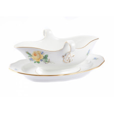 Sauciere, Rose und Vergi&szlig;meinnicht, mitte, gelb, Goldrand, V 0,40 l