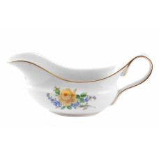 Sauciere, Rose und Vergi&szlig;meinnicht, mitte, gelb, Goldrand, V 0,15 l