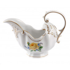 Sauciere, Rose und Vergi&szlig;meinnicht, mitte, gelb, Goldrand, V 0,40 l