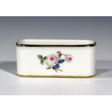 Serviettenring, Weiße Rose mit Purpurkern, Goldrand, 5,6 cm