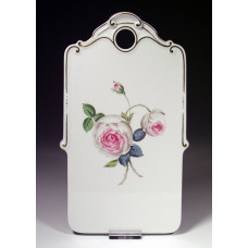 Brotbrett, Weiße Rose mit Purpurkern, Goldrand, L 25 cm