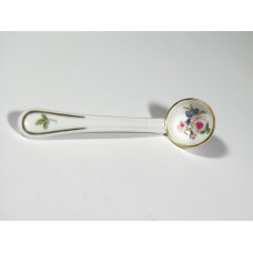 Senflöffel, Weiße Rose mit Purpurkern, Goldrand, L 10 cm