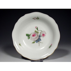 Kompottschüssel, Weiße Rose mit Purpurkern, Goldrand, ø 16 cm