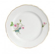 Platzteller, Wei&szlig;e Rose mit Purpurkern, Goldrand, &oslash; 32 cm