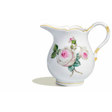 Milchkännchen, Weiße Rose mit Purpurkern, Goldrand, V 0,12 l