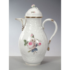 Kaffeekanne, Weiße Rose mit Purpurkern, Goldrand, V 1,2 l