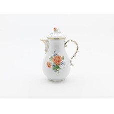 Kaffeekanne, Rote Rose mit Vergißmeinnicht, bunt, Goldrand, V 1,20 l