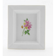 Vide-poche mittel, Blume 1, leicht, Goldrand, 16 x 13,5 cm