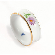 Serviettenring, Blume 1 mitte, bunt, Goldrand, ø 4,5 cm