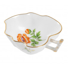 Salzgef&auml;&szlig;, Blume 1 mitte, bunt, Goldrand, L 8 cm