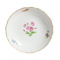 Beilageschale rund, Blume 1 mitte, bunt, Goldrand, ø 25 cm