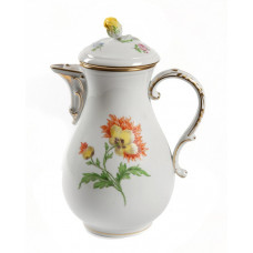 Kaffeekanne, Blume 1 mitte, bunt, Goldrand, V 1,20 l