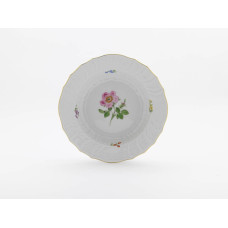 Suppenteller, Blume 1 mitte, bunt, Goldrand, 24 cm