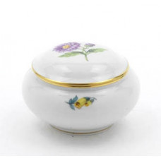 Dose, Blume 1 mitte, bunt, Goldrand, 8 cm