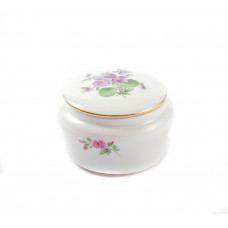 Dose, Blume 1 mitte, bunt, Goldrand, 7,5 cm