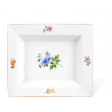 Vide-poche mittel, Blume 1 mitte, bunt, Goldrand, 16 x 13,5 cm